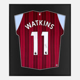 Framed Watkins Aston Villa Signed Shirt, Home [Lite]