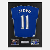 Framed Pedro Signed Shirt Chelsea Home Jersey [Modern]