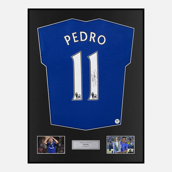 Framed Pedro Signed Shirt Chelsea Home Jersey [Modern]