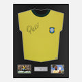 Framed Pele Signed Brazil Shirt 1970 World Cup [Classic]