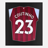 Framed Aston Villa Coutinho Signed Shirt, New, 23 [Mini]