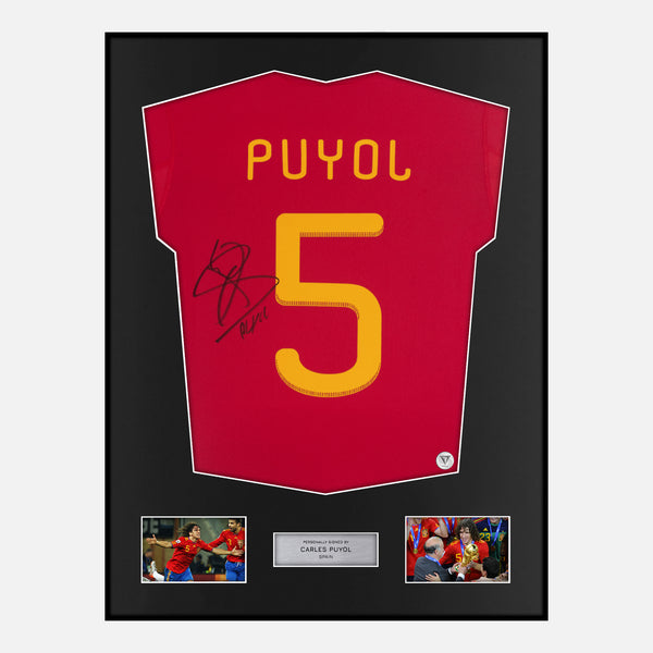 Framed Carles Puyol Signed Spain Shirt 2010 World Cup [Classic]
