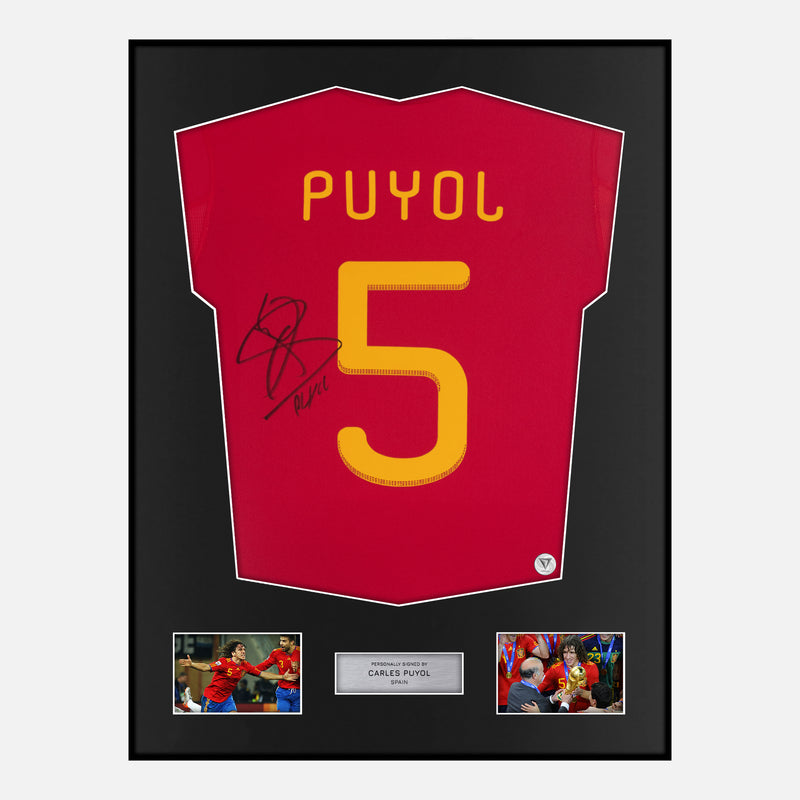 Framed Carles Puyol Signed Spain Shirt 2010 World Cup [Classic]
