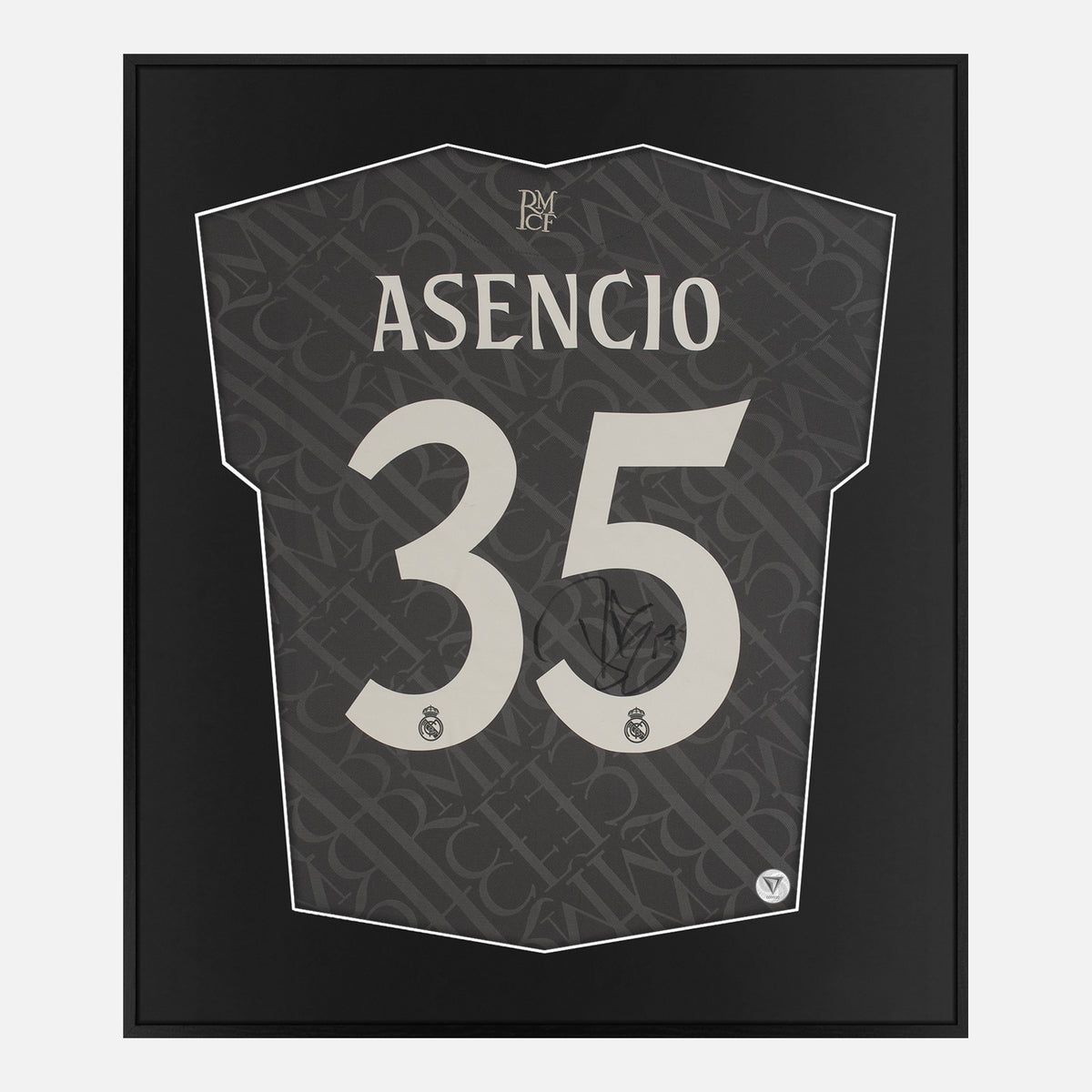 Framed Raul Asencio Signed Shirt, Real Madrid, Grey Third Away [Lite] — Authentic signature with NFC and COA | The Vault