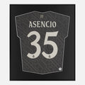 Framed Raul Asencio Signed Shirt, Real Madrid, Grey Third Away [Lite]