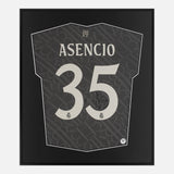 Framed Raul Asencio Signed Shirt, Real Madrid, Grey Third Away [Lite]