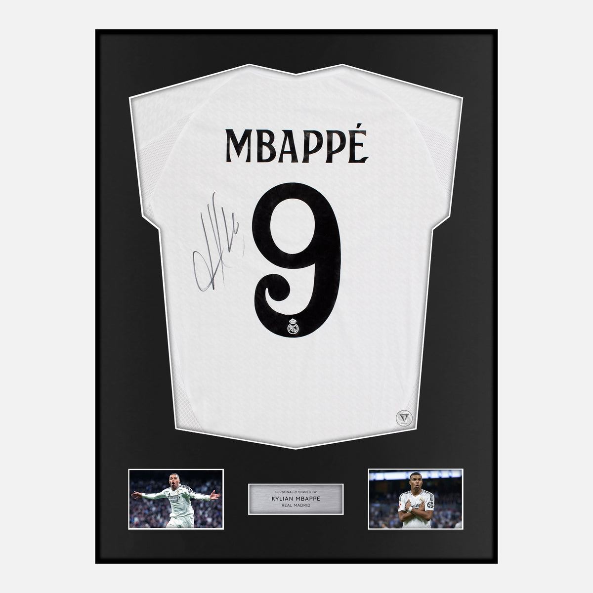 Framed Kylian Mbappe Signed Real Madrid Shirt Rare [Classic] — Verified autograph with NFC and certificate | The Vault