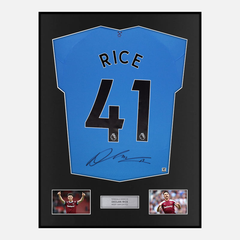 Framed Rice Signed West Ham Shirt