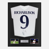 Framed Richarlison Signed Tottenham Hotspur Shirt Home [Modern]