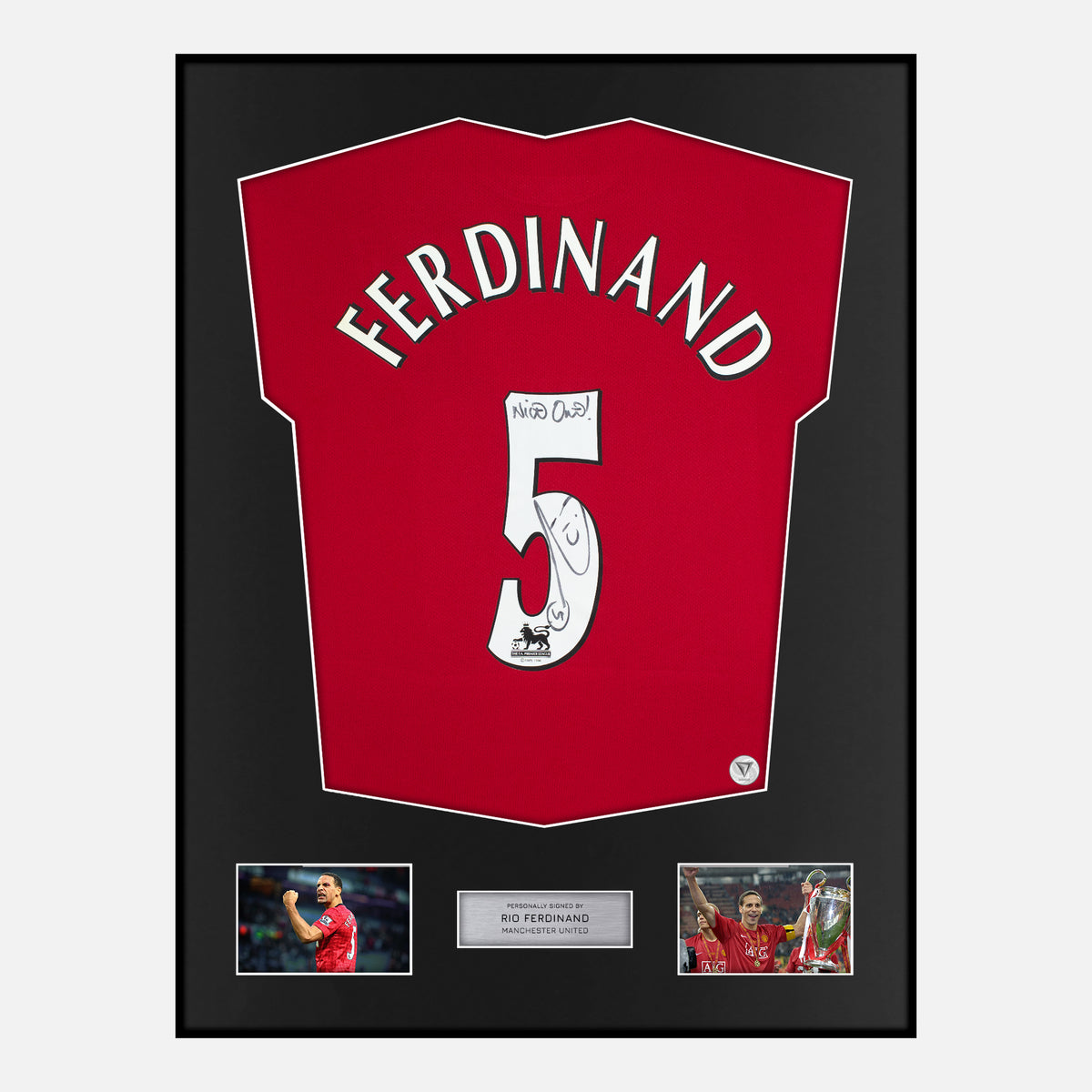 Framed Rio Ferdinand Signed Manchester United Shirt 2006-07 Home [Classic] — Verified autograph with NFC and certificate | The Vault
