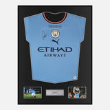 Framed Rodri Signed Manchester City Shirt 2023 CL Final [Modern]