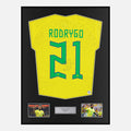 Framed Rodrygo Signed Brazil Shirt 2022 World Cup [Classic]