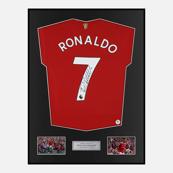 Framed Cristiano Ronaldo Signed Manchester United Shirt Home [Modern]