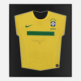 Framed Ronaldo Signed Brazil Shirt 2011-12 Home [Lite]