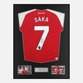 Framed Bukayo Saka Signed Arsenal Shirt Home 2025-26 [Classic]