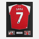 Framed Bukayo Saka Signed Arsenal Shirt Home 2025-26 [Classic]