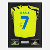 Framed Bukayo Saka Signed Arsenal Shirt 2023-24 Away [Classic]