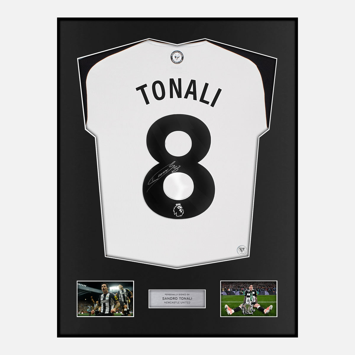 Framed Sandro Tonali Signed Newcastle United Shirt 2024-25 Home [Classic] — Verified autograph with NFC and certificate | The Vault