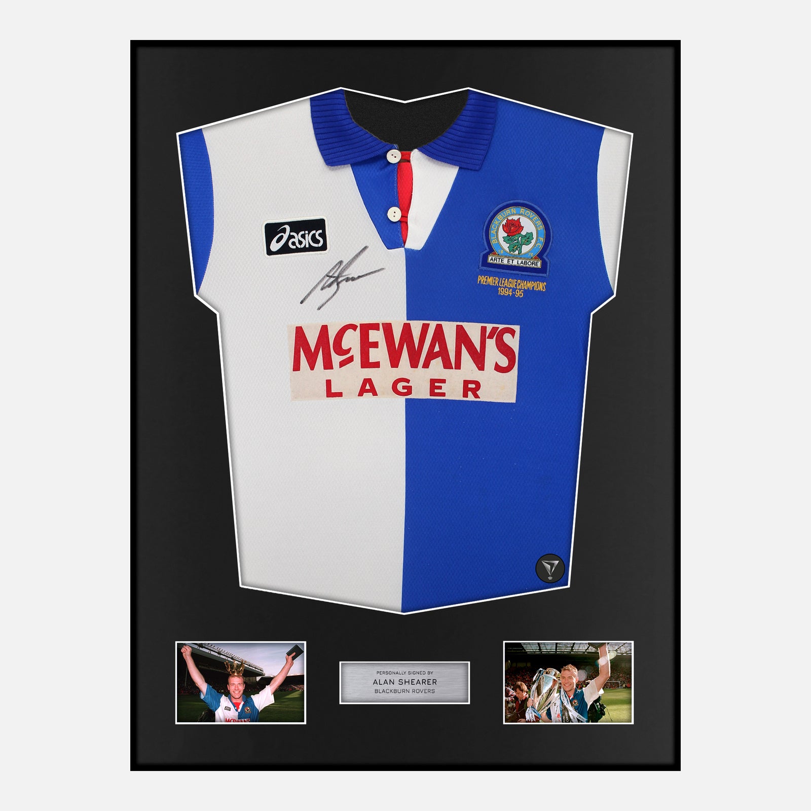 Framed Shearer Signed Blackburn Rovers Shirt 1994-95 | Classic