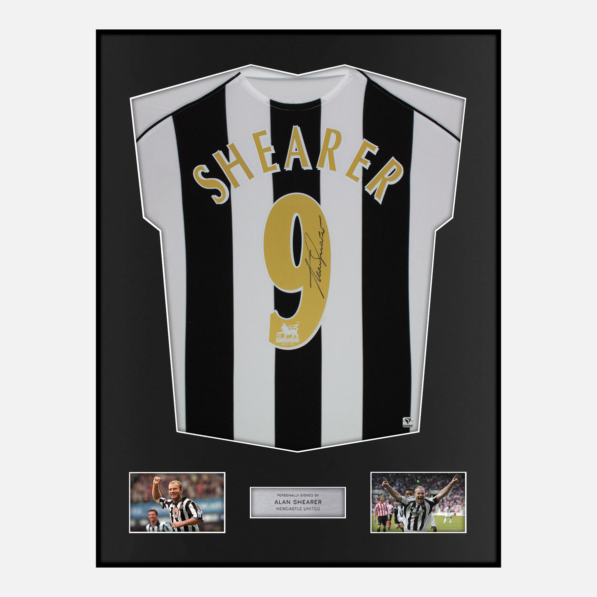 Framed Alan Shearer Signed Newcastle United Shirt 2005-07 Home [Classic] — Verified autograph with NFC and certificate | The Vault