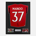 Framed Kobbie Mainoo Signed Manchester United Shirt Home Cup [Classic]