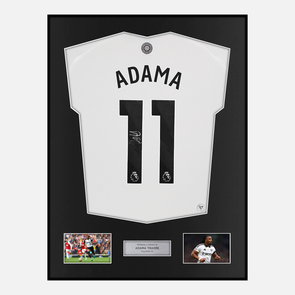 Framed Adama Traore Signed Fulham Shirt 2024-25 Home [Classic] — Verified autograph with NFC and certificate | The Vault