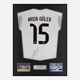Framed Arda Güler Signed Real Madrid Shirt 2025-26 Home [Classic]