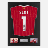 Framed Signed Arne Slot Liverpool Shirt 2024-25 Home [Classic]