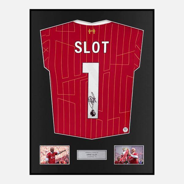 Framed Signed Arne Slot Liverpool Shirt 2024-25 Home [Classic]