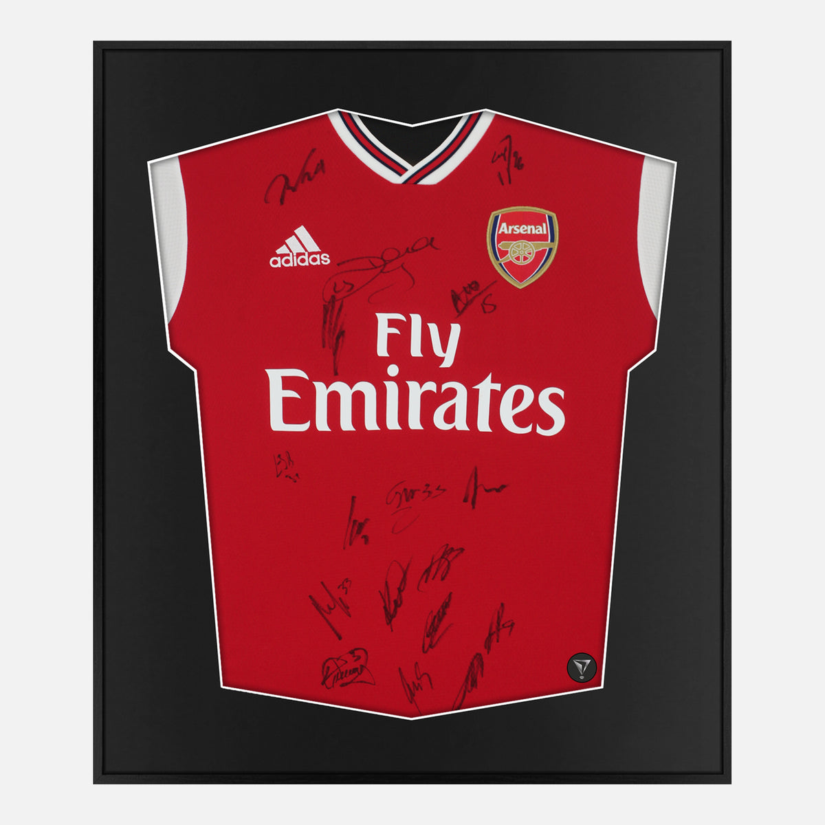 Framed Squad Signed Arsenal Shirt Home [Lite] — Lite framed signed Arsenal shirt | The Vault