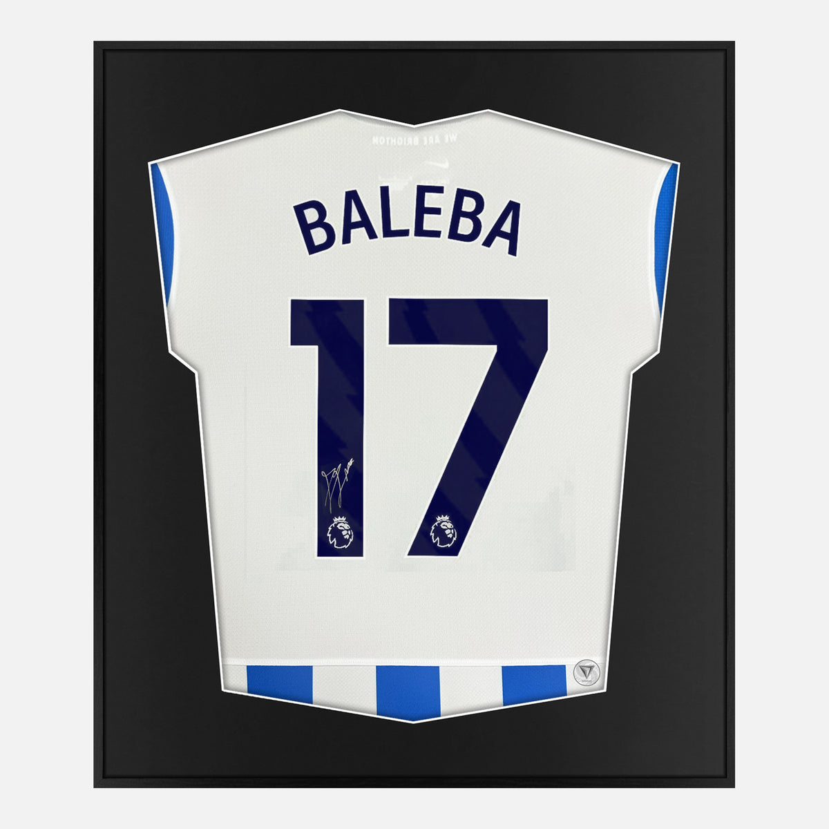 Framed Baleba Signed Shirt, Brighton & Hove Albion [Lite] — Authentic signature with NFC and COA | The Vault