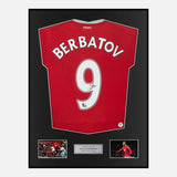 Framed Dimitar Berbatov Signed Manchester United Shirt 2010-11 Home [Classic]