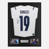 Framed Leonardo Bonucci Signed Italy Shirt Away 2021-22 [Classic]