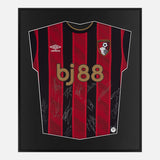 Framed Bournemouth Signed Shirt, Squad Autographs Official Kit [Lite]