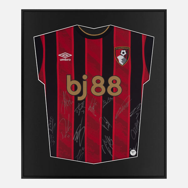 Framed Bournemouth Signed Shirt, Squad Autographs Official Kit [Lite]