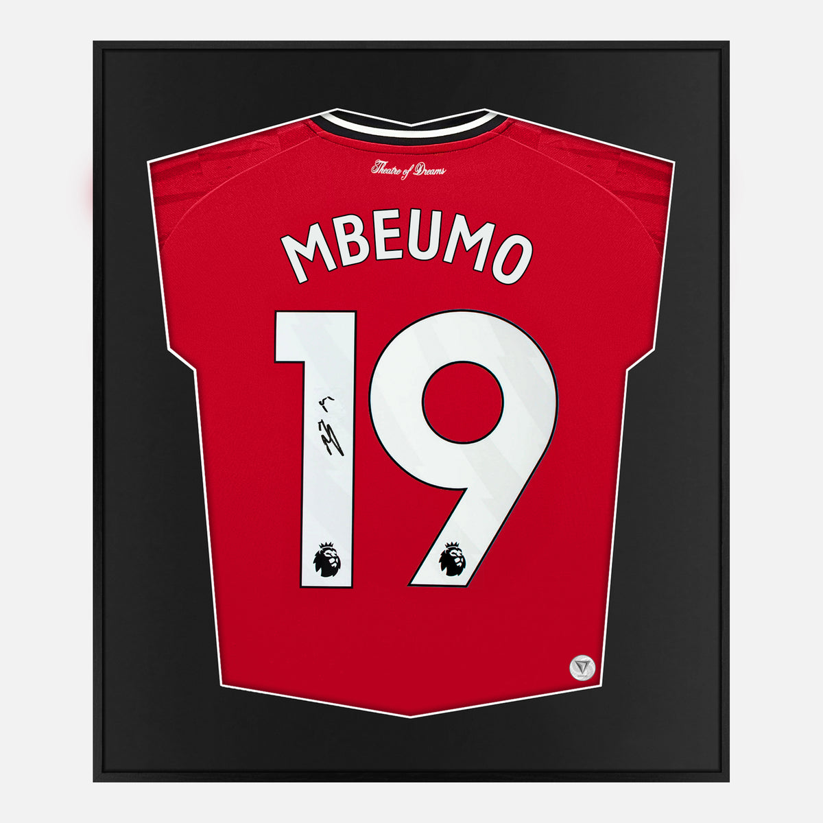 Framed Bryan Mbeumo Signed Shirt, Manchester United Home [Lite] — Authentic signature with NFC and COA | The Vault
