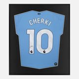 Framed Rayan Cherki Signed Shirt, Man City Home [Lite]