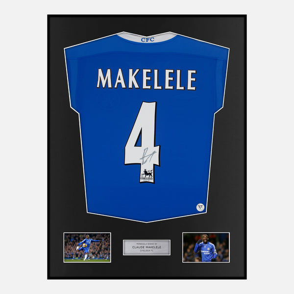 Framed Claude Makelele Signed Chelsea Shirt Home [Classic]