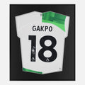 Framed Cody Gakpo Signed Liverpool Shirt 2024-25 Away [Lite]