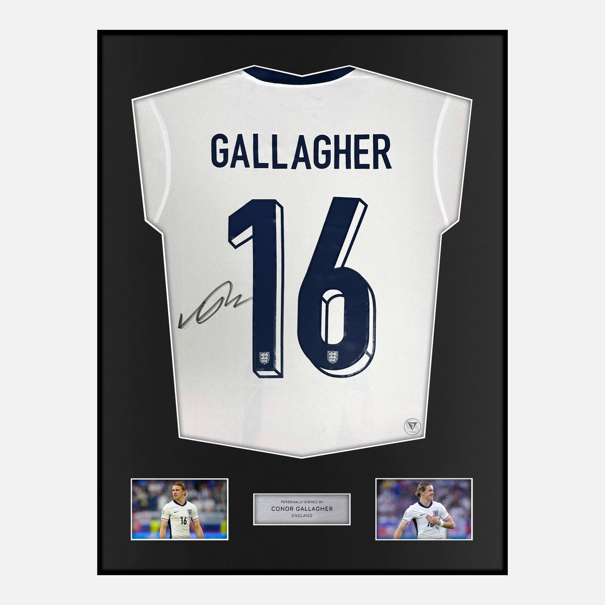 Framed Conor Gallagher Signed England Shirt Euro 2024 [Classic] — Verified autograph with NFC and certificate | The Vault
