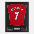 Framed David Beckham Signed Manchester United Shirt 2002-04 Home [Classic]