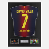 Framed David Villa Signed Barcelona Shirt 2012-13 Home [Classic]