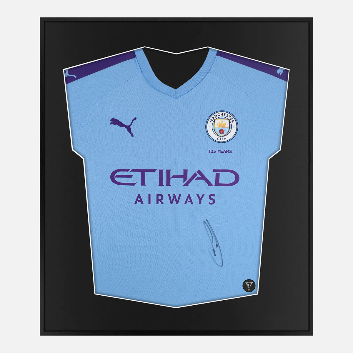 Framed Kevin De Bruyne Signed Manchester City Shirt [Lite] — Lite framed Manchester City shirt signed by Kevin De Bruyne | The Vault