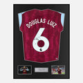 Framed Douglas Luiz Signed Aston Villa Shirt 2023-24 Home [Classic]