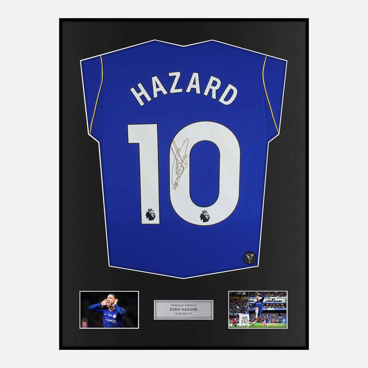 Framed Eden Hazard Signed Chelsea Shirt Home 10 [Classic] — Classic framed Chelsea shirt signed by Eden Hazard | The Vault