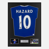 Framed Eden Hazard Signed Chelsea Shirt 2016-17 Home [Classic]