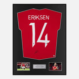 Framed Christian Eriksen Signed Manchester United Shirt Home 2022-23 [Modern]