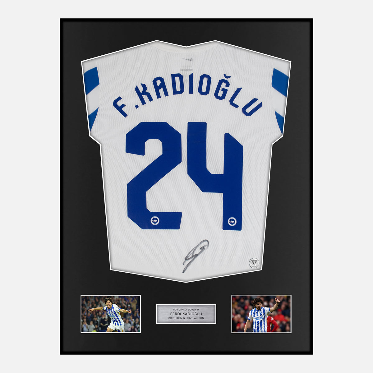 Framed Ferdi Kadioglu Signed Brighton Shirt Home [Classic] — Verified autograph with NFC and certificate | The Vault
