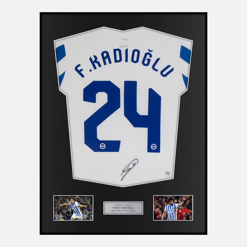 Framed Ferdi Kadioglu Signed Brighton Shirt Home [Classic]