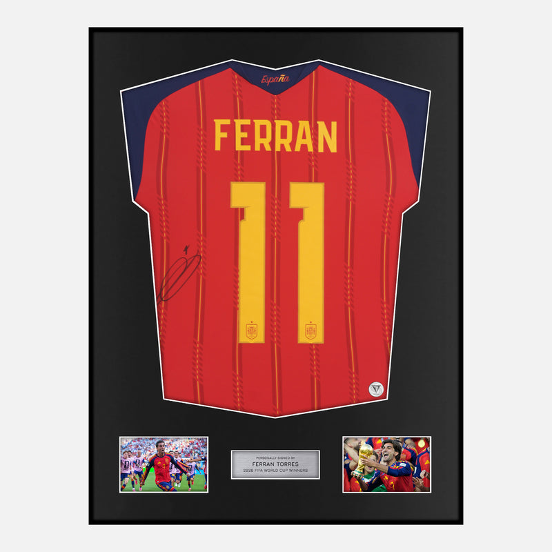 Framed Ferran Torres Signed Spain Shirt Classic framed-ferran-torres-signed-spain-shirt-classic